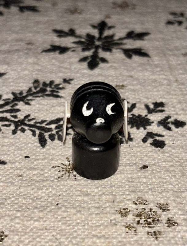 Vintage Fisher Price Little People HTF Black & White Dog. 1960’s #916 & #719 Exc