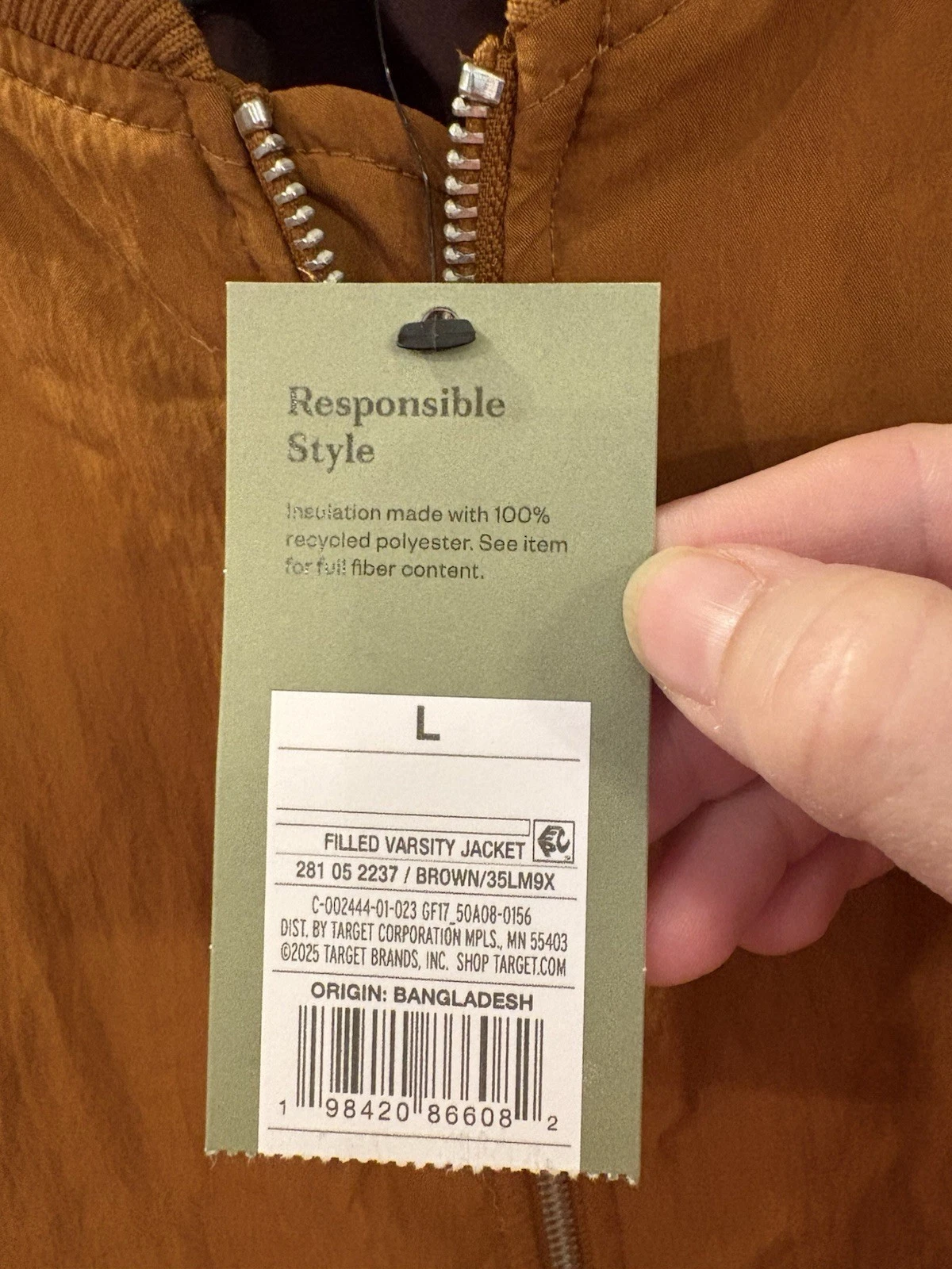 NWT Coat Men’s Size L Goodfellow & Co Brown SKU TR211 Chest 54” - product detail image 3