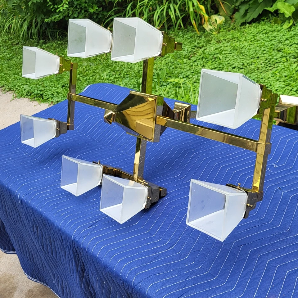 Arts & Crafts Mission Bungalow Craftsman Accesorio Araña Latón Luz Galería Foto 4 de 4