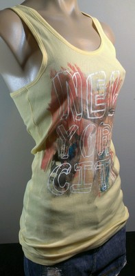 Nwot SO Kleidung It Declare It New York City Größe L LG Gelb Hemd Tank