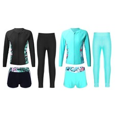 Kids Girls Swimwear Elastic Waistband Set Quick Dry Outfits Swimming Shorts