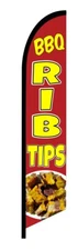 BBQ RIB TIPS SWOOPER FEATHER FLAG BANNER SIGN  1943