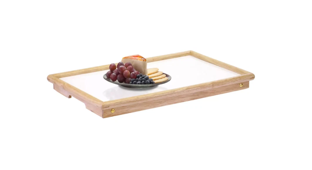 Qunclay 6 vassoi da letto con gambe pieghevoli, vassoio da letto in bambù con manici, vassoio per servire la colazione, per mangiare cibo, divano, snack, casa, spuntini, disegno, lavoro come scrivania