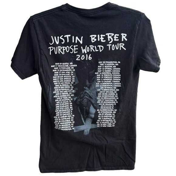 Justin Bieber Purpose World Tour Concert T-Shirt Size Small