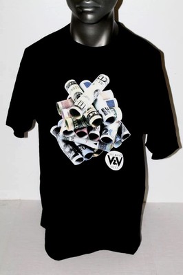 Villains and Vices S/S CURRENCY T-SHIRT BLACK/MULTICOLOR 16148BLK 