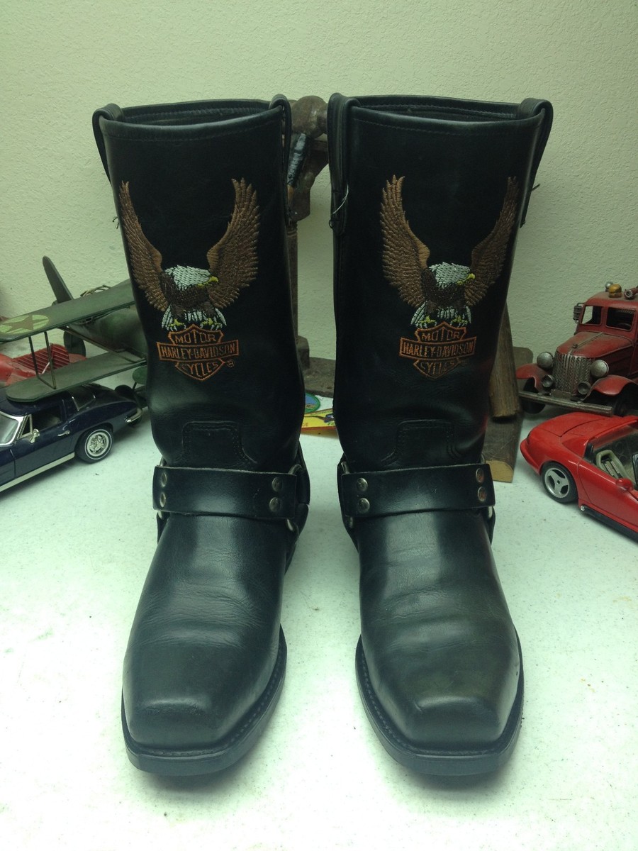 SQUARE TOE USA HARLEY-DAVIDSON SCREAMING EAGLE BLACK LEATHER