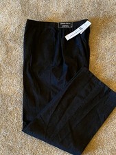 ALFRED DUNNER Black Twill Elastic Waist Classic Fit Pants - 14 - NWT 48