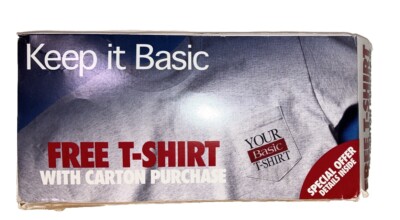 Your Basic Shirt Basic Cigarettes Promo Pocket T-Shirt Size XL Gray Vintage  90s