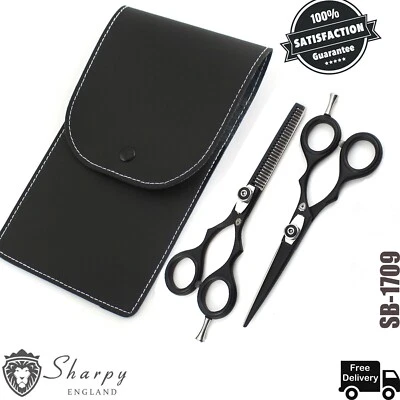 SHARPY ENGLAND Hairdressing Scissors Set for Professional Hairdressers 5.5" Free Pouch