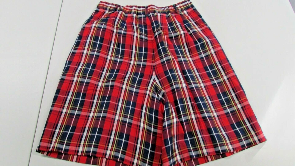 Women's Size 12 Multicolor Plaid Check Rayon Stretch Shorts By Pendleton - Image 3 of 4