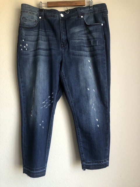 plus size paint splatter jeans