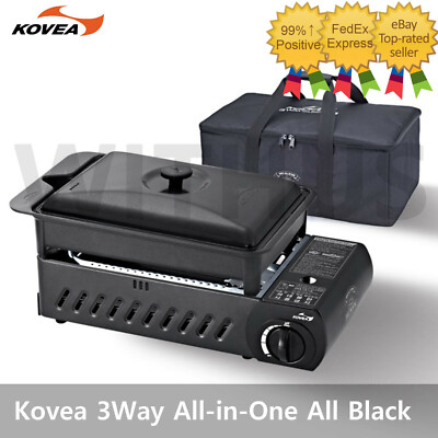 KOVEA Guibada 3 WAY All-in-one ALL BLACK Multi Stove M Grill & Carry Bag=