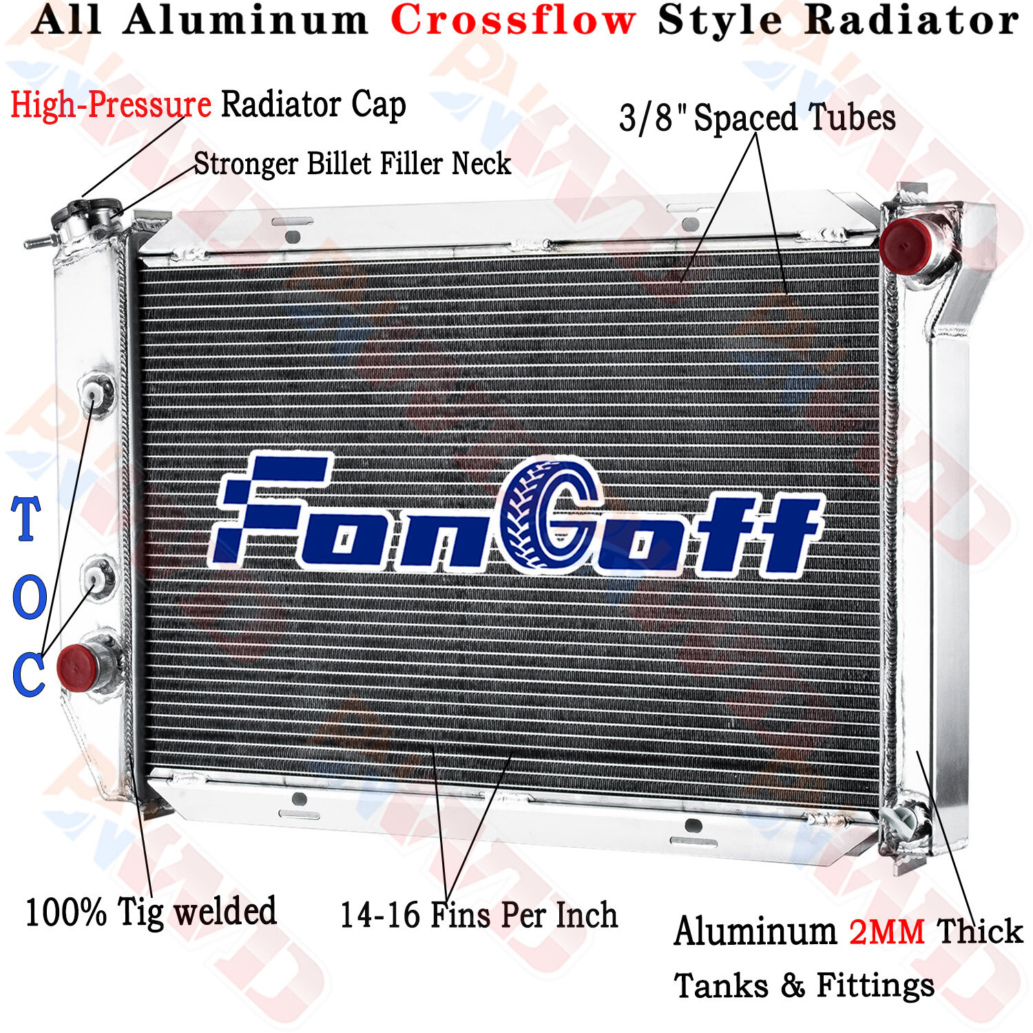 CC381 3Row Radiator for 1971-73 Ford Mustang Fairlane Torino Mercury Cougar 7.0L