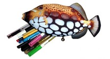 Yellow Filefis Real Fish-like Zipper Pen Make-up Pouch Pencil Case Funny Gift