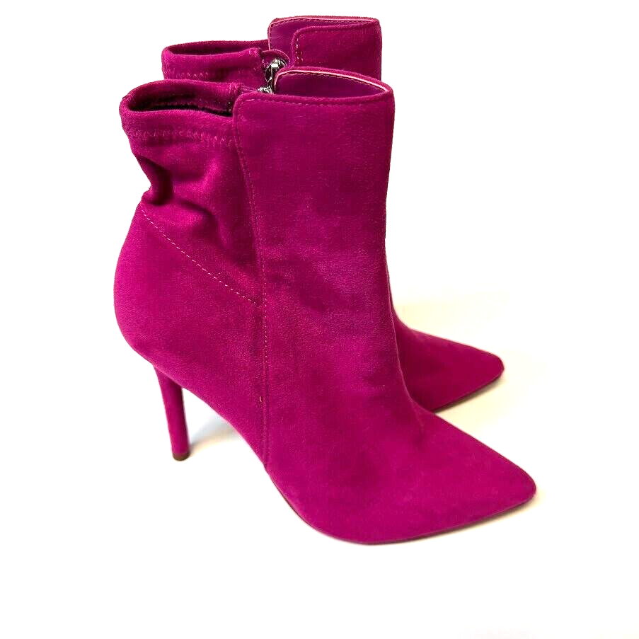 Jessica Simpson Womens 5M Fuchsia Pink Zip Up High Heel Booties NO