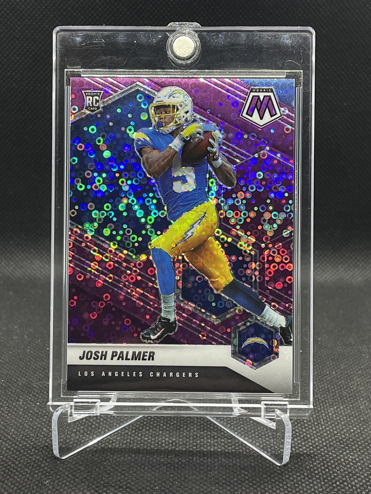 2021 Mosaic JOSH PALMER No Huddle Purple Prizm #/50 Rookie RC #329