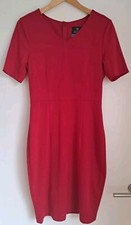 Skopes Contour Flex Dress 10 Red Smart, Lined, Below Knee, Worn Once