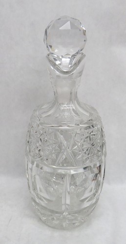 WONDERFUL AMERICAN CUT GLASS CRYSTAL 10" DECANTER - Picture 4 of 6