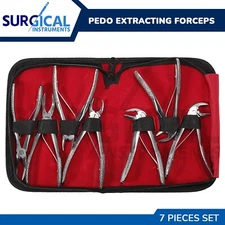 Pedo Extracting Forceps 7 Pcs Kelin Set Dental Instruments Children German Grade