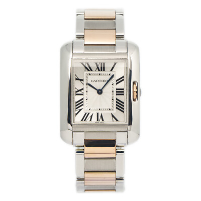 Cartier Tank Anglaise 3704 W5310043 Rose Gold Two Tone Quartz