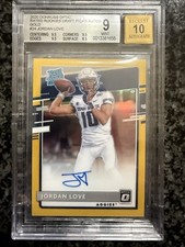 2020 Donruss Optic Draft Picks Rated Rookie Jordan Love Gold BGS 9 Auto 10 #/10