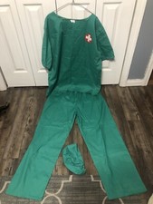 Surgeon Scrubs Adult ER Doctor-Nurse Spirit Halloween Costume Cap, Shirt, Pants