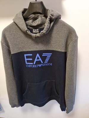 EA7/Armani: KAPUZENSWEATSHIRT GrXXL Blau/Grau 