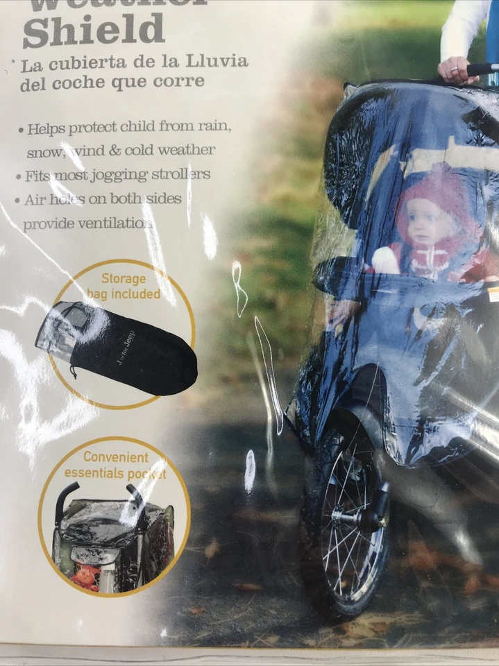 Jogging Stroller Weather Shield J is for Jeep Brand Storage bag Clear View  NEW - Image 3 of 4
