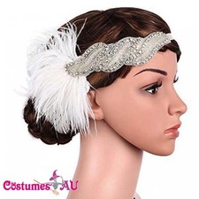 1920s Headband Vintage Bridal Gatsby 20s Flapper Feather Gangster 20's Headpiece