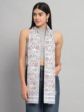 Indian Cotton Scarf-Hand Block Print Scarves-Women Neck Wraps-Long Dupatta