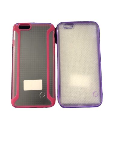 Iphone 6/6s Cellairis Skin Impact Purple/clear&zalm Clear/hot Pink Case - Afbeelding 1 van 5