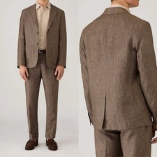 Summer Men's Suits Breathable and Lightweight Jacket Pant for Wedding Business