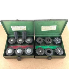 Jacobs Rubber Flex Lathe Collets Lot (2) Sets with Box J910 - J914 & J915 - J920