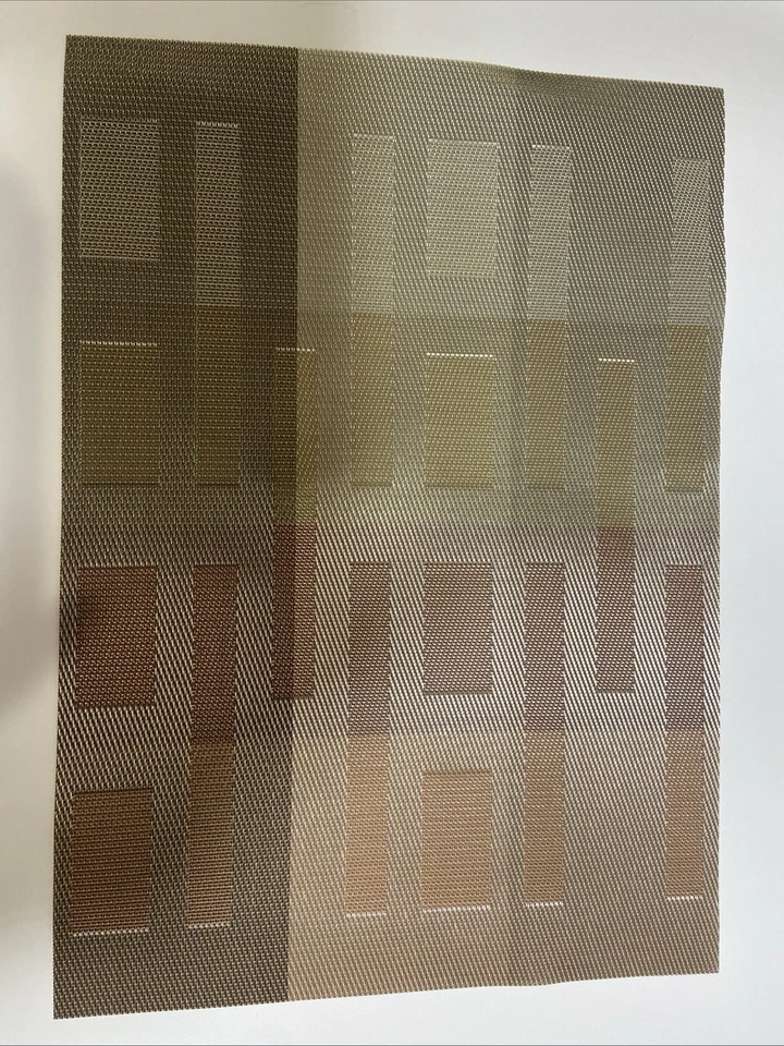 Mainstays Placemats (4) 13" x 18" Easy Care, Wipe Clean, Blocked, Taupe & Beige - Image 2 of 4