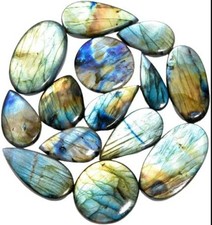 Natural Multi Labradorite 5 Piece Cabochons 100 Cts Lot Jewelry Making Gemstone