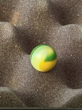 Akro Agate Green and Yellow Popeye Corkscrew marble