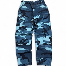 Vintage blue arctic camo style military pants Adjustable 27"-31" waist
