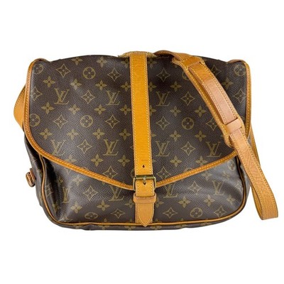 Louis Vuitton Shoulder Bag Monogram Saumur 35 Canvas Brown M42254 r0_0617