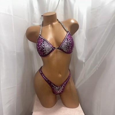 PHYSIQUE SUIT Purple NPC COMPETITION SUIT Cup 34C Med #3 HANDMADE