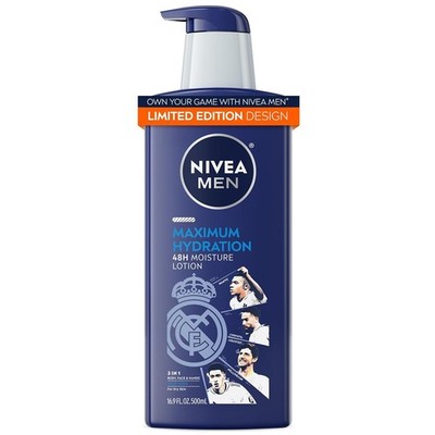 NIVEA MEN Real Madrid Limited Edition Design Maximum Hydration 48-Hour 16.9 FlOZ