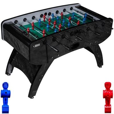 Fußball Tischkicker Profi Design Schwarz grünes Spielfeld Figuren Blau Rot 80kg - Bild 1 von 4