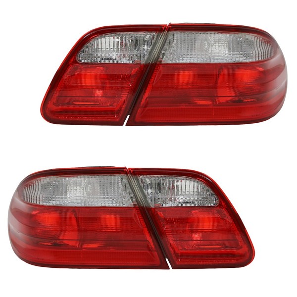 RüCkleuchten Klarglas Set FüR Mercedes E-Klasse W210 Limo Bj. 95-02 Rot/Chrom-image