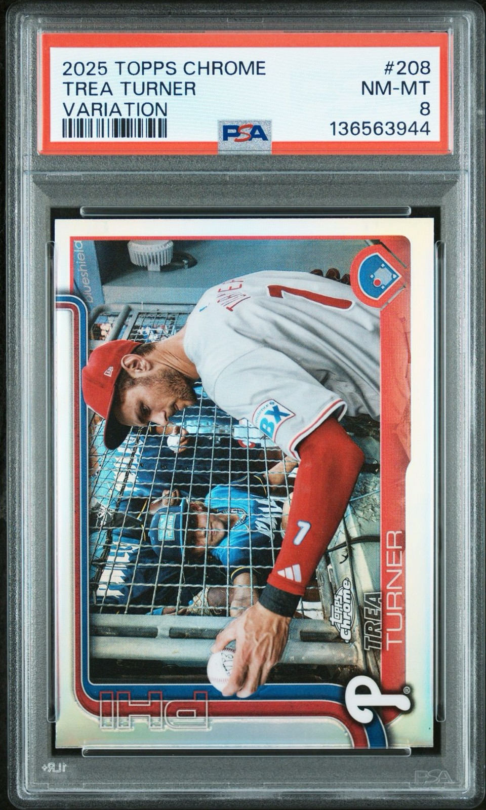 2025 Topps Chrome Image Variation Trea Turner #208 PSA 8