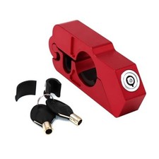 Universal Motorcycle Handlebar Lock CNC Aluminum Handle Bar Grip Throttle Red