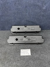 Vintage Ford Power Sbf Cast Aluminum Valve Covers 289 302 351 Black 5.0 5.8
