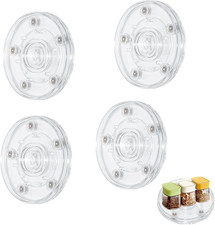 4PCS 3 Inch Clear Lazy Susan Turntable Acrylic Rotating Tray for Kitchen Pantry