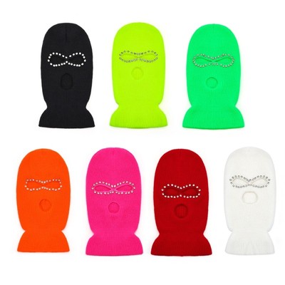 Rhinestones Face Mask Acrylic Outdoor Full Face Cover Balaclava for Sports Da
