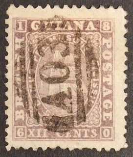 British Guiana 1860 63 12c. Grey Lilac Stamp Used (SG37)