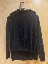 Black Faux Roll Neck & Pencil Style Sweater Coord Set With Silver Ball Detail M