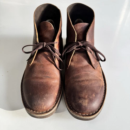 SCARPE UOMO CLARKS ORIGINALS TAGLIA US 10 Desert Boot Evo pelle cera d'api